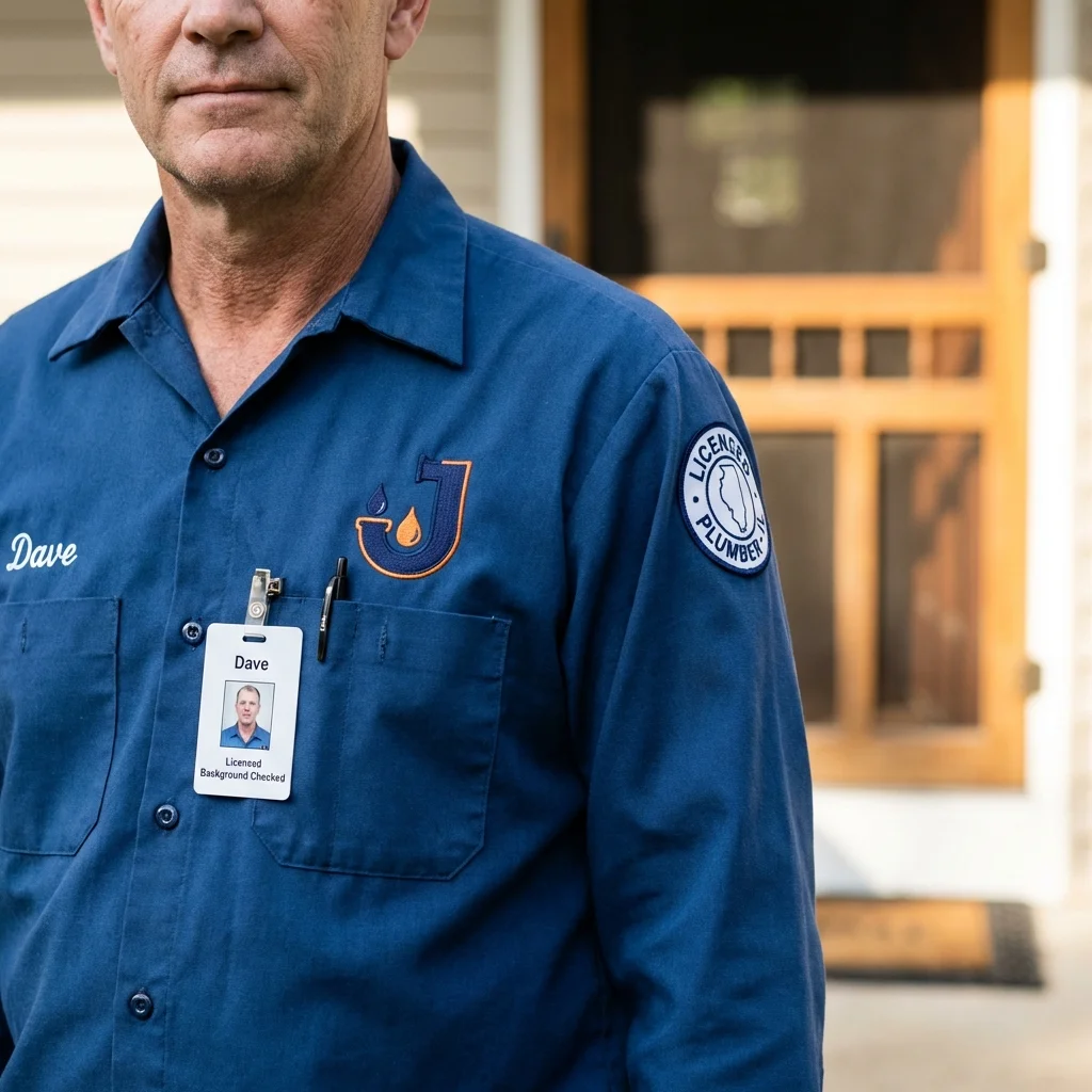 Licensed plumber showing ID badge in Canal Winchester, OH